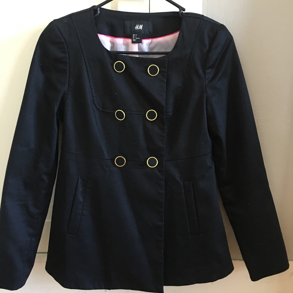 Women's H&M black coat size 4